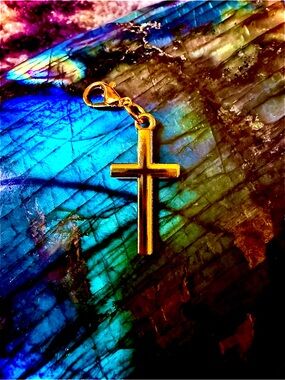 Golden Cross Zipper Pull Lobster Clip Jewelry Charm